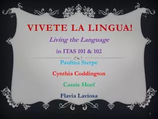 Vivete la Lingua!