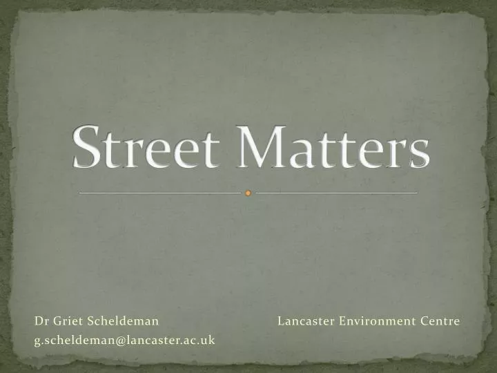 street matters