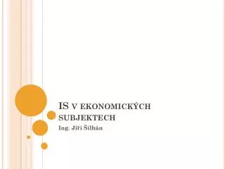 is v ekonomick ch subjektech