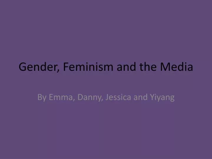 gender feminism and the media