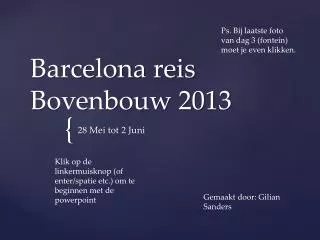 Barcelona reis Bovenbouw 2013