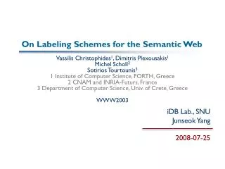 On Labeling Schemes for the Semantic Web