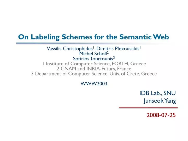 on labeling schemes for the semantic web