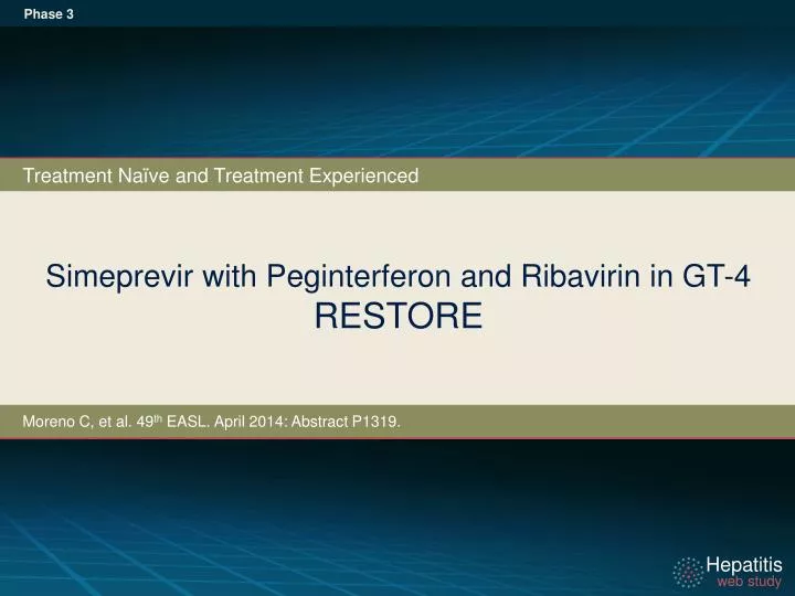 simeprevir with peginterferon and ribavirin in gt 4 restore