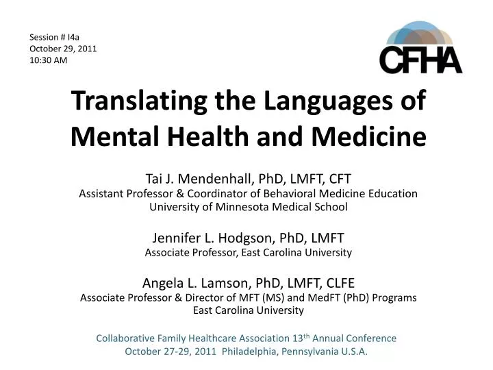 translating the languages of mental health and medicine