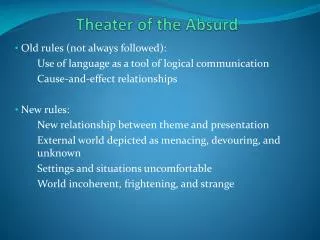 Theater of the Absurd