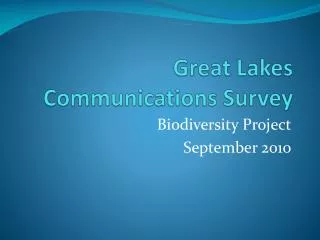 Great Lakes Communications Survey