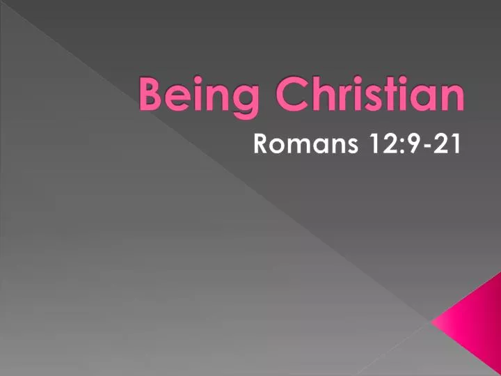 being christian