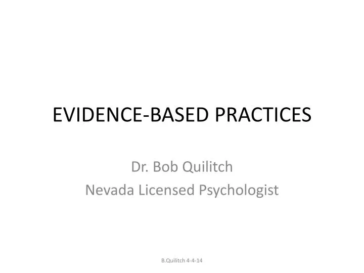 evidence based practices