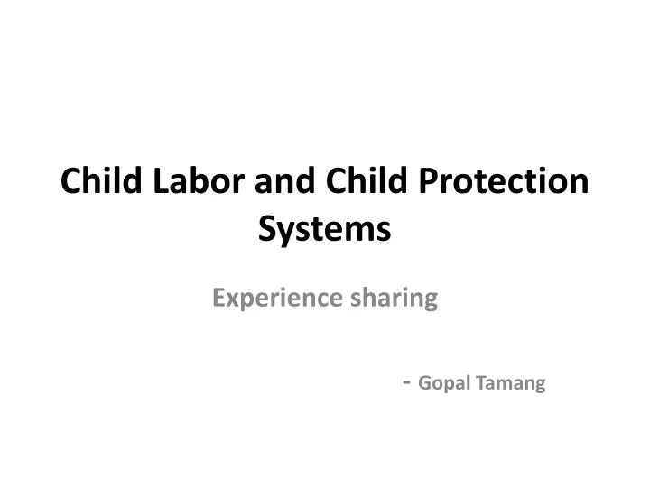 child labor and child protection systems