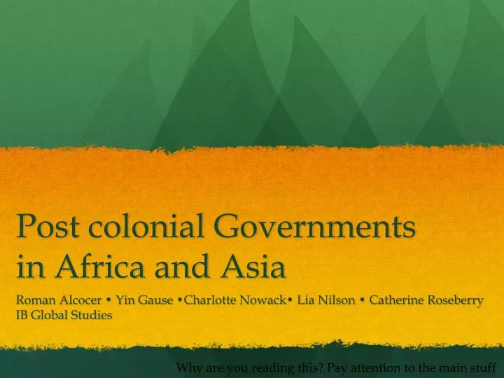 post colonial governments in africa and asia