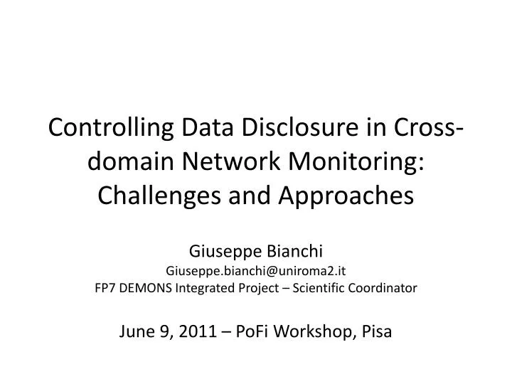 controlling data disclosure in cross domain network monitoring challenges and approaches