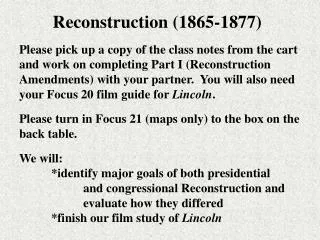 reconstruction 1865 1877