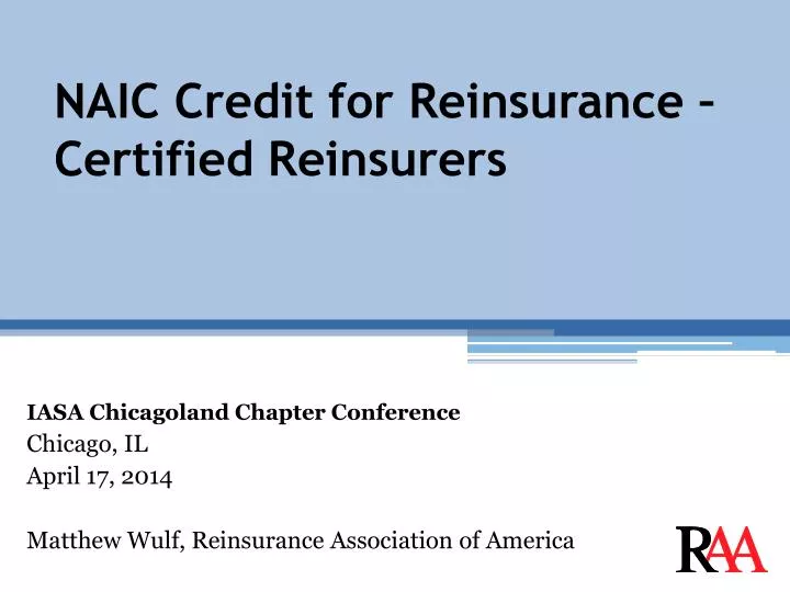 naic credit for reinsurance certified reinsurers