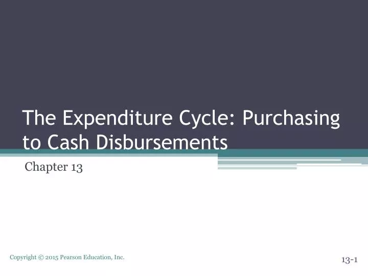 the expenditure cycle purchasing to cash disbursements