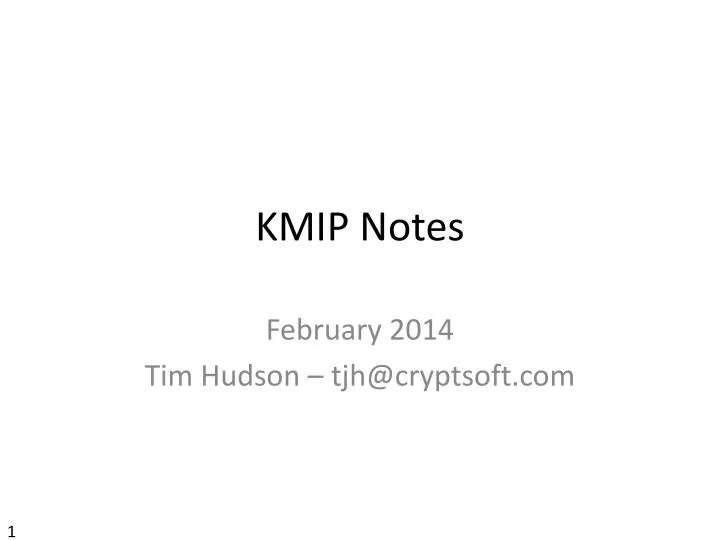 kmip notes