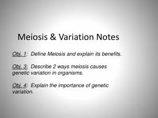 Meiosis &amp; Variation Notes