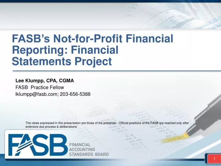 fasb s not for profit financial reporting financial statements project