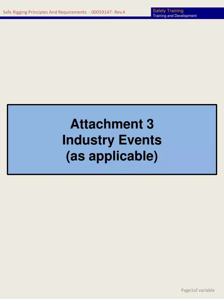 attachment 3 industry events as applicable