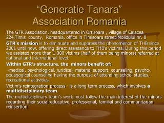 “ Generatie Tanara ” Association Romania