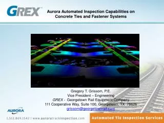 Aurora Automated Inspection Capabilities on Concrete Ties and Fastener Systems