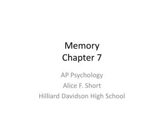 Memory Chapter 7