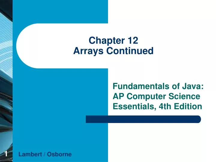 chapter 12 arrays continued