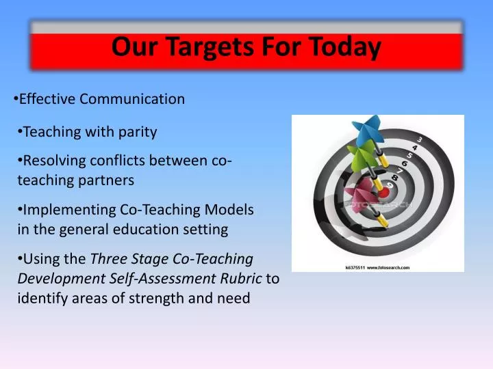 our targets for today