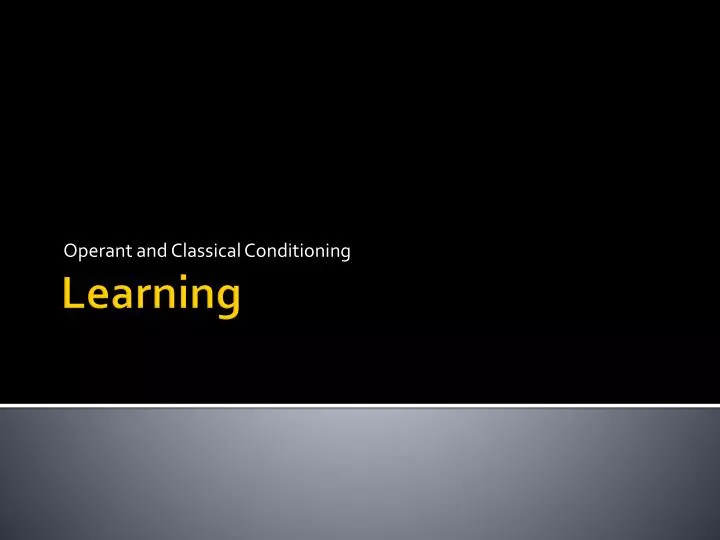 operant and classical conditioning