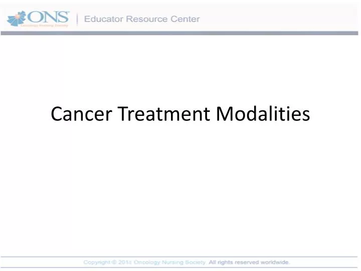 cancer treatment modalities