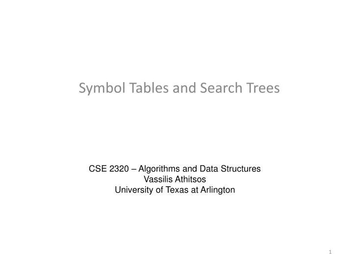 symbol tables and search trees