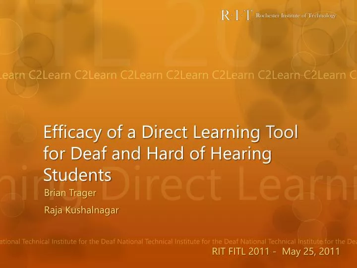 efficacy of a direct learning tool for deaf and hard of hearing students