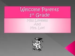 Welcome Parents 1 st Grade