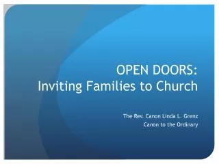 OPEN DOORS: Inviting Families to Church