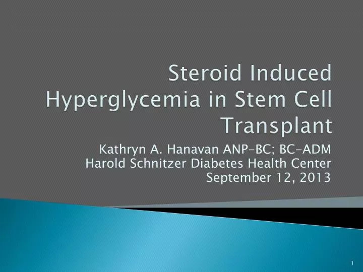 steroid induced hyperglycemia in stem cell transplant