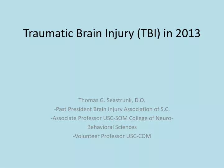 traumatic brain injury tbi in 2013