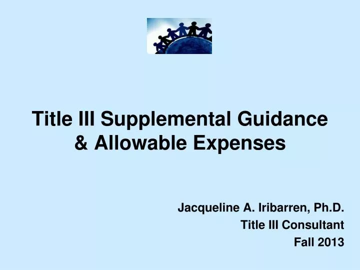 title iii supplemental guidance allowable expenses