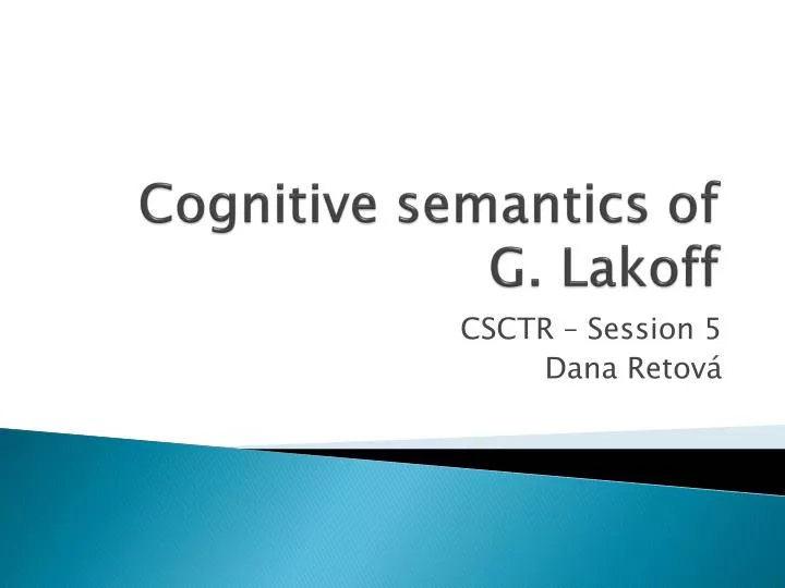 cognitive semantics of g lakoff