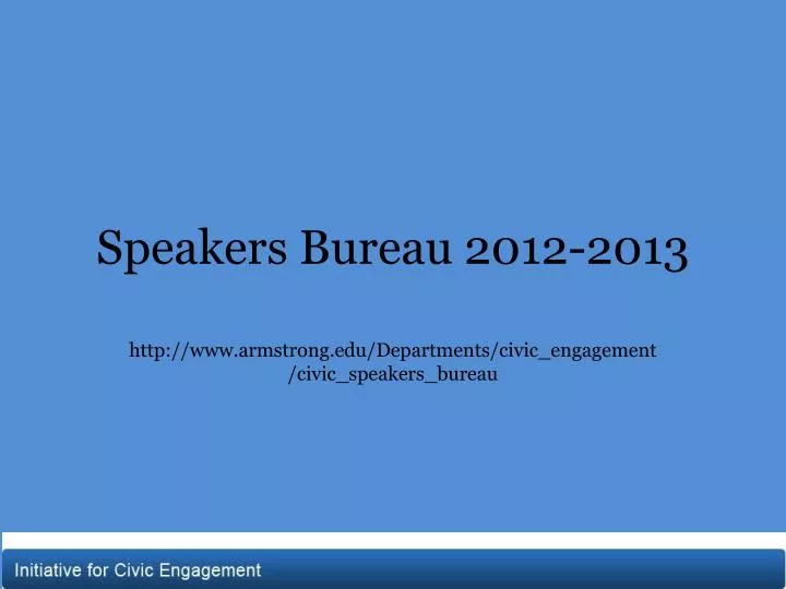 speakers bureau 2012 2013