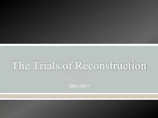 The Trials of Reconstruction
