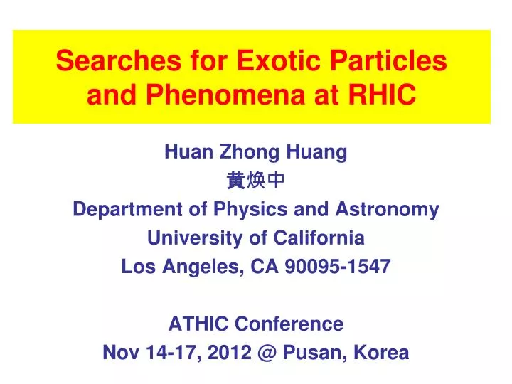 searches for exotic particles and phenomena at rhic