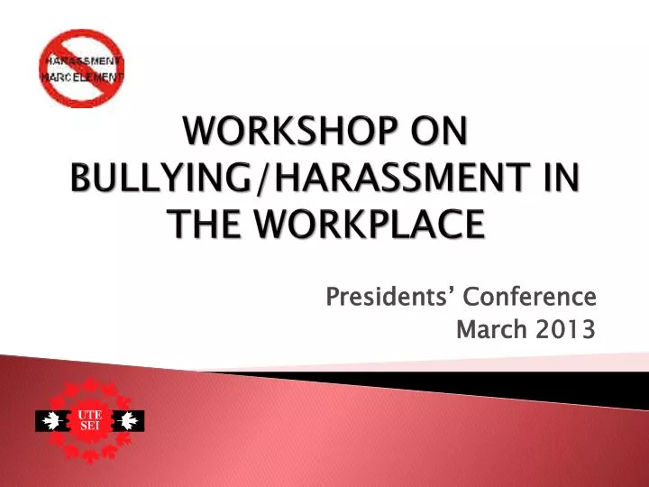 workshop on bullying harassment in the workplace