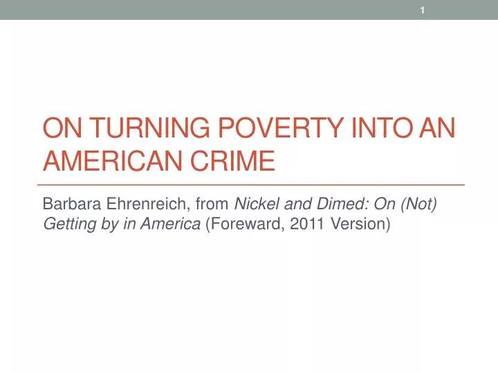 on turning poverty into an american crime
