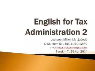 English for Tax Administration 2