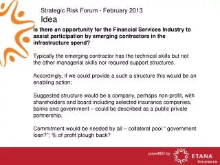 Strategic Risk Forum - February 2013 Idea