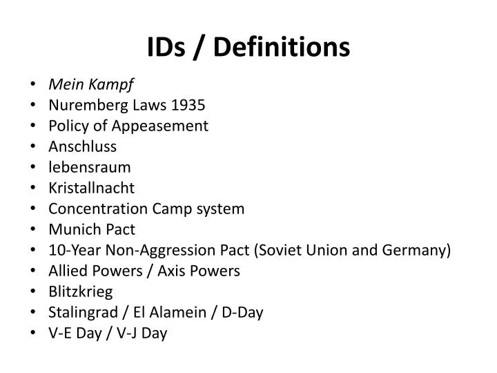 ids definitions