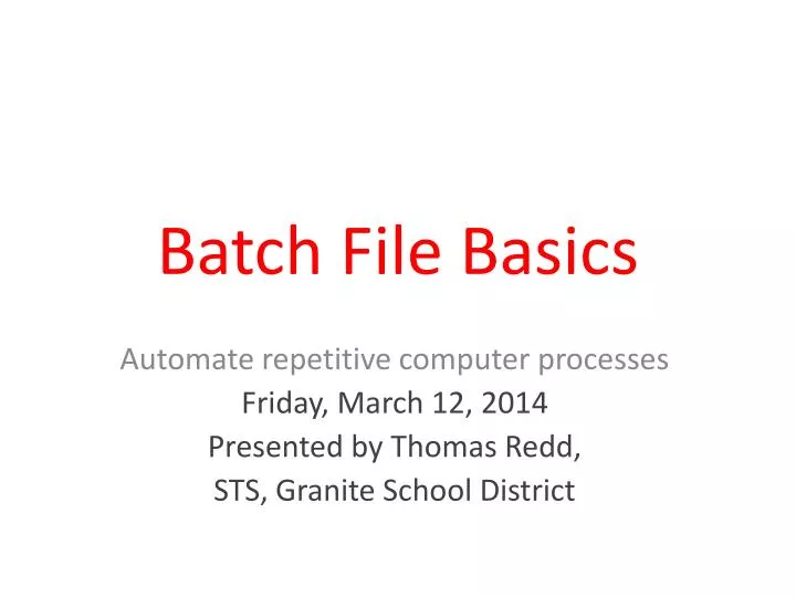 batch file basics