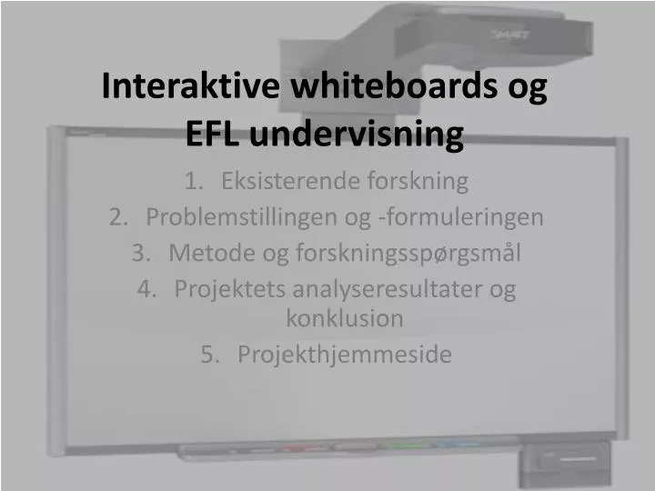 interaktive whiteboards og efl undervisning