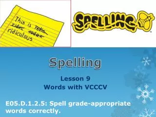 Lesson 9 Words with VCCCV