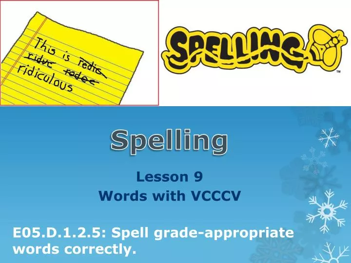 lesson 9 words with vcccv